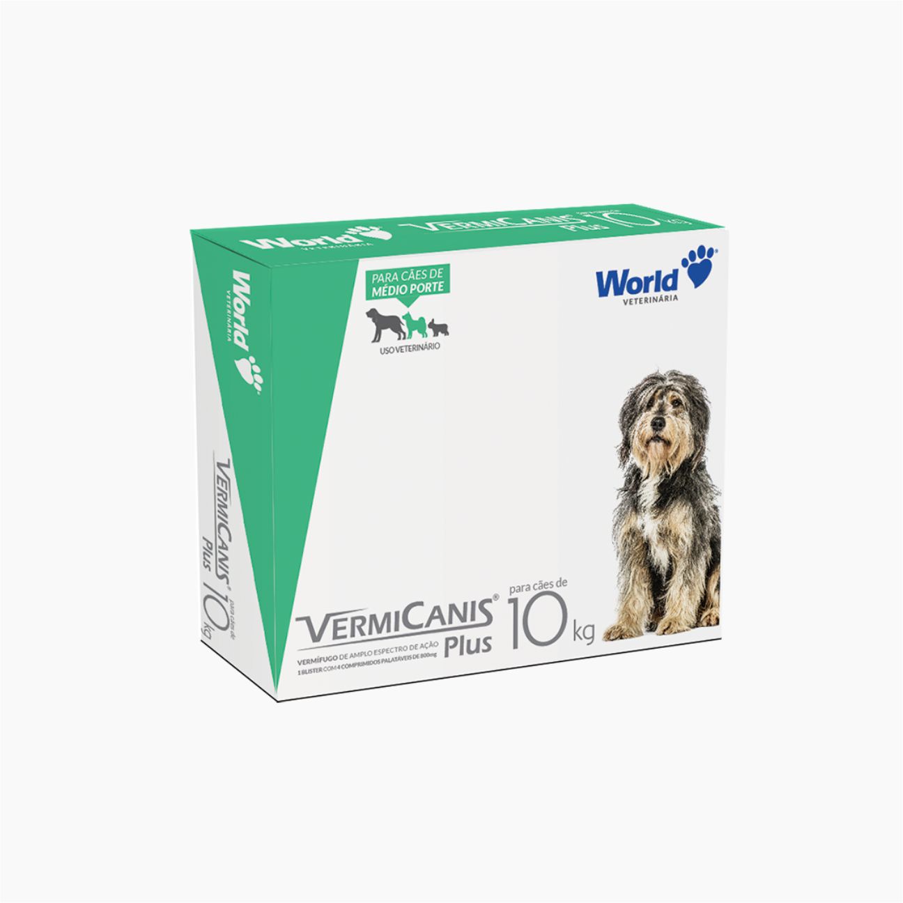 Vermífugo Vermicanis Plus 800mg para Cães - 4 Comprimidos - World Veterinária