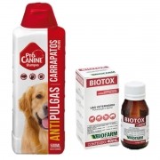 shampoo carrapaticida e biotox elimina carrapatos do ambiente e sarna de cachorro
