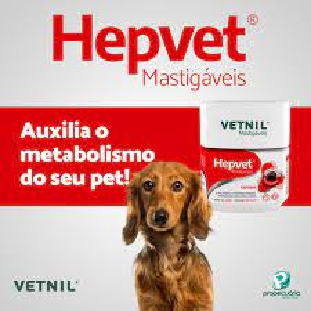 Suplemento Hepvet Mastigável para Cães e Gatos com 30 Comprimidos