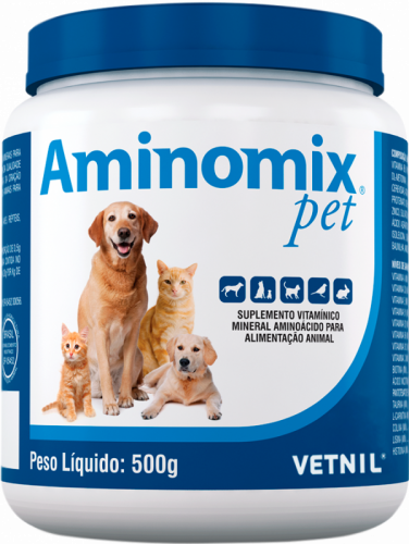 Aminomix Po Pet Com 500 Gramas Vitamina Cão E Gato