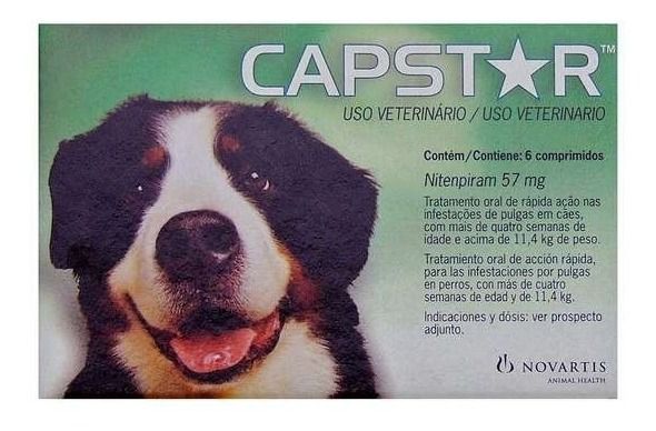 Antipulgas Novartis Capstar 57mg Para Cães De 11 A 57kg - 6 Comprimidos