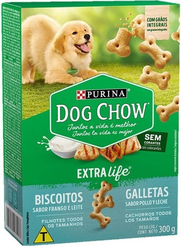 Biscoito Para Cães Filhotes Dog Chow Integral Junior 300gr kit com 2 unidades