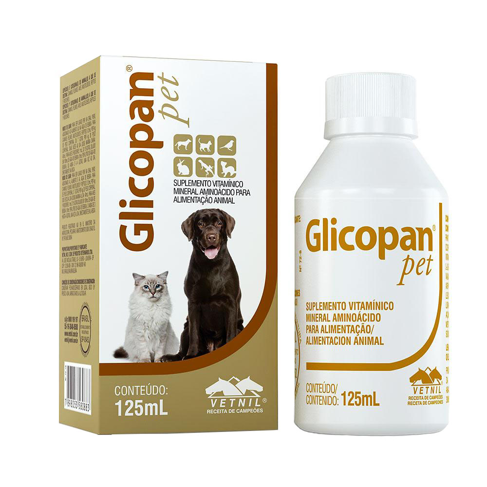 Glicopan Pet  complexo vitamínico cão e gato 125 ml