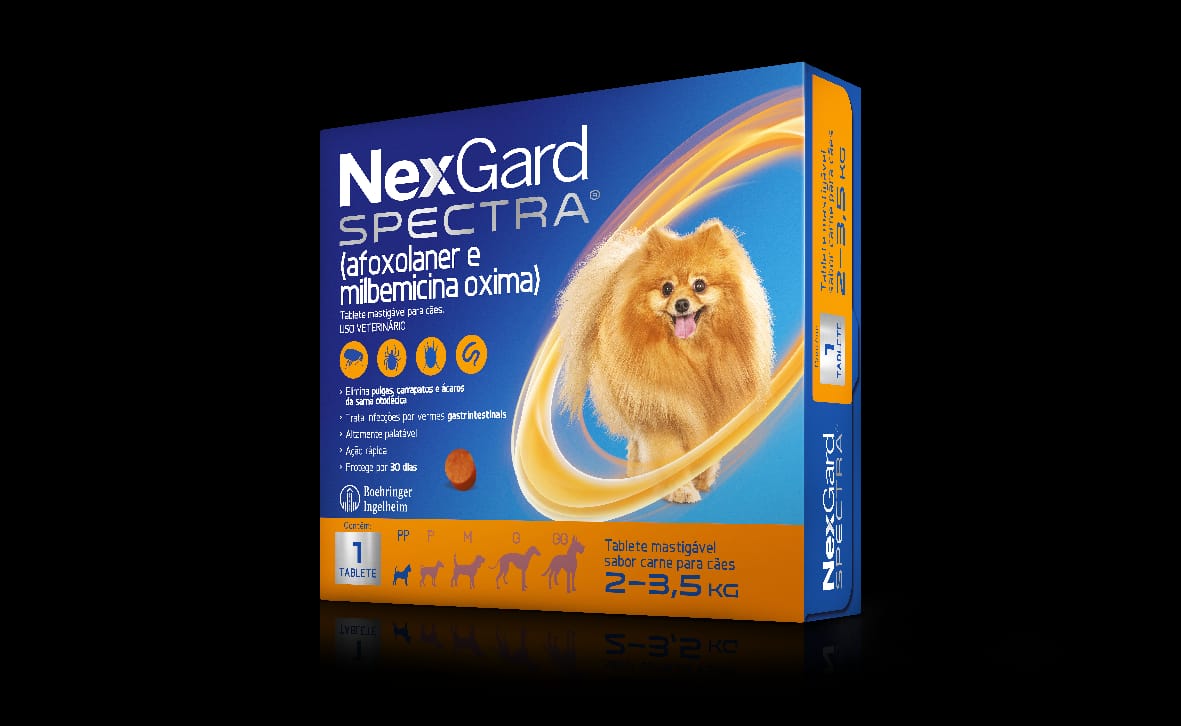 Nexgard  spectra 2 a 3,5 produto original comprimido carrapato pulga verme e sarna