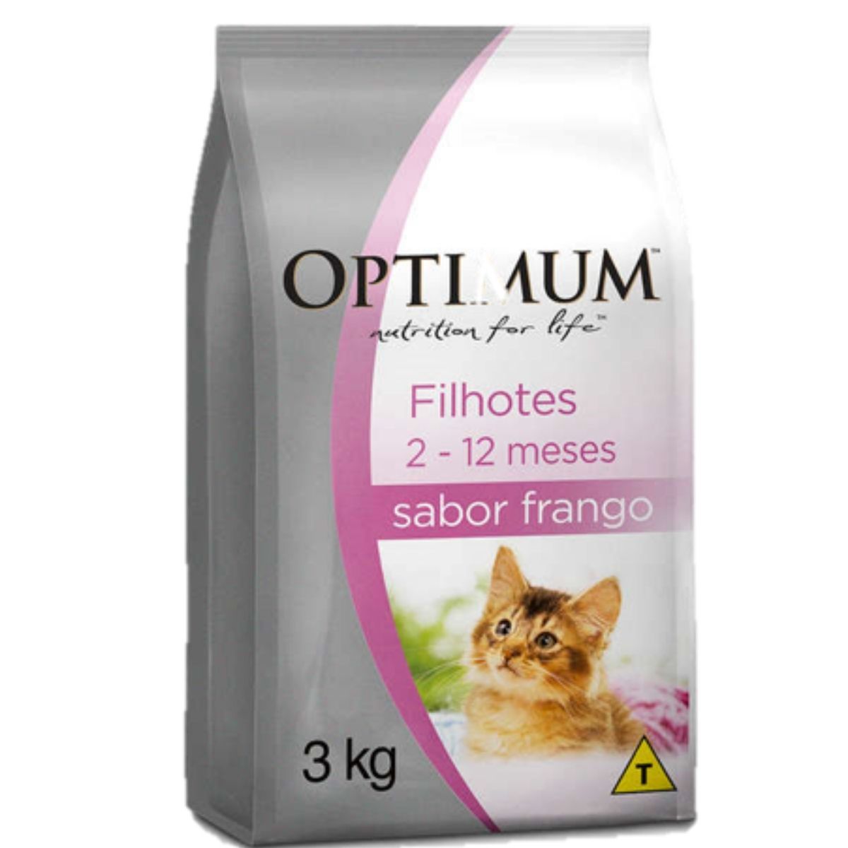Ração Optimum Premium Para Gatos Filhotes Sabor Frango 3kg grátis 2 saches