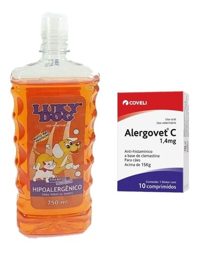 Shampoo Lucky Dog hipoalergênico mais alergovet C 1,4 mg