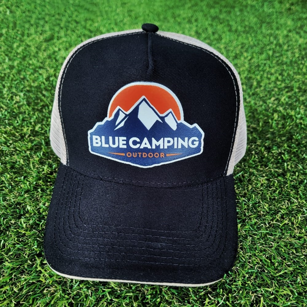 Boné Trucker Blue Camping - Preto e  Bege