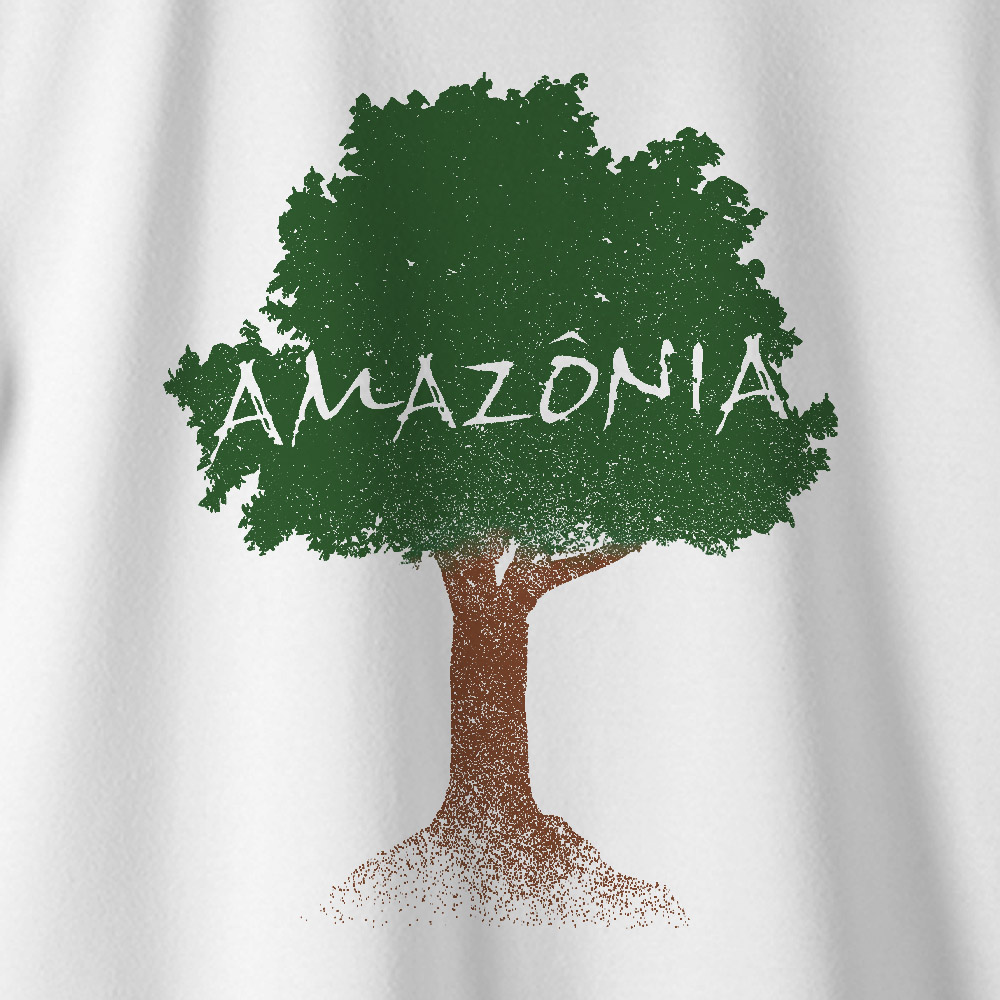 Camiseta Amazônia ÁRVORE TERRA - BRANCO