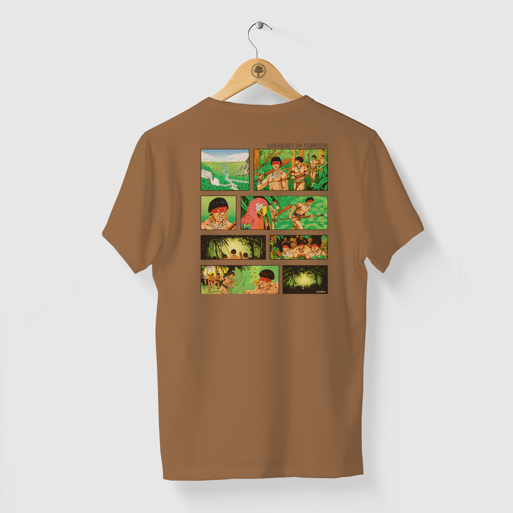 Camiseta Amazônia QUADRINHOS - MARROM