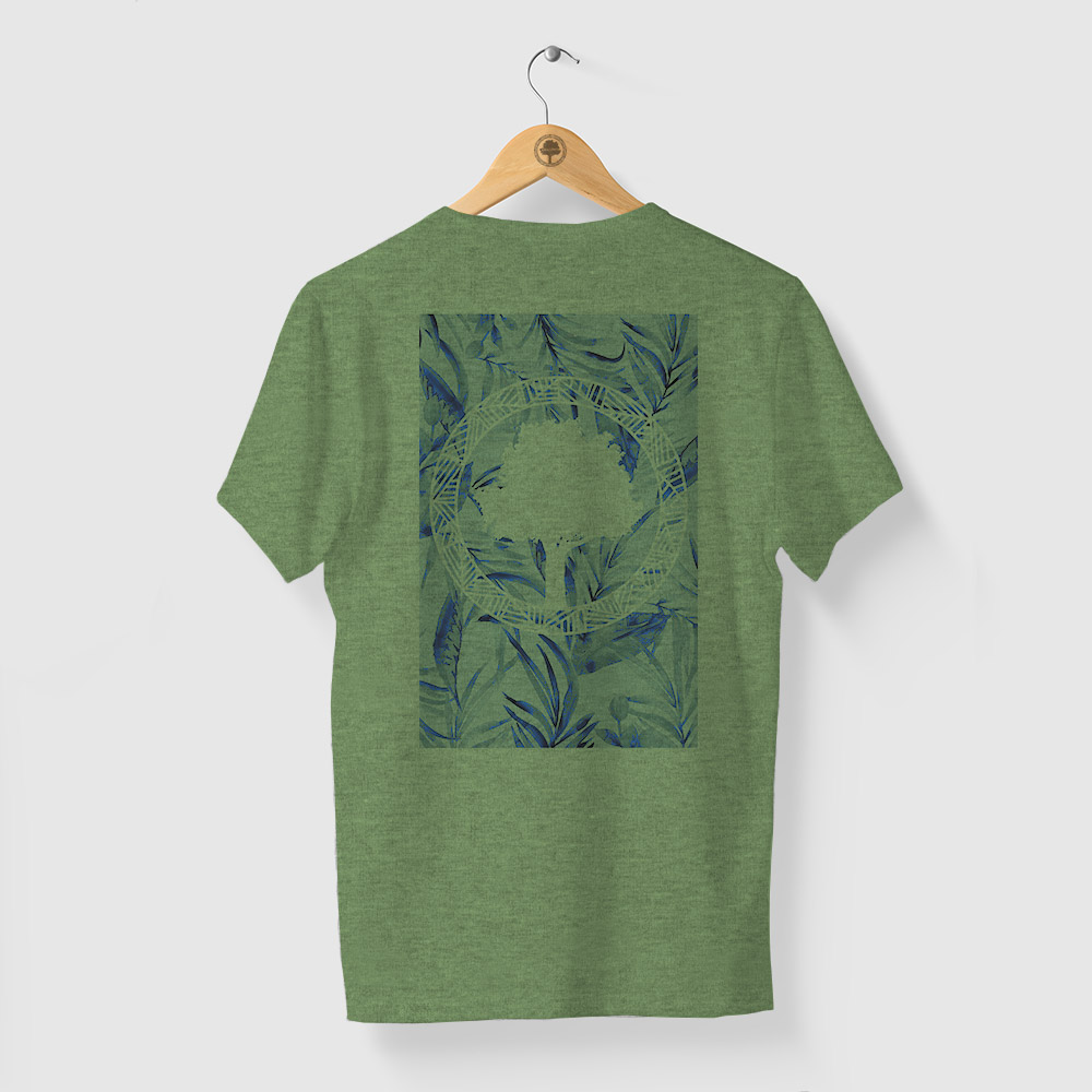 Camiseta Amazônia Tropical Logo - Mescla Verde