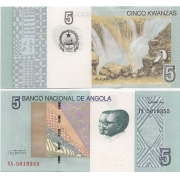 Cédula Angola 5 Kwanzas FE