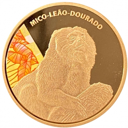 Medalha de Bronze Bichos do Real Mico Leão Dourado Oficial da Casa da Moeda do Brasil)