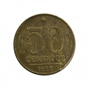 Moeda Brasil 50 Centavos 1955 Gaspar Dutra MBC