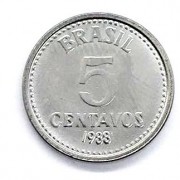 Moeda Brasil 5 Centavos 1988 SOB