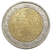 Moeda França 2 Euro, 2008 Presidência Francesa do Conselho da União Europeia