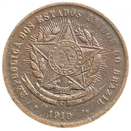 Moedas Brasil 20 reis 1910  Bronze