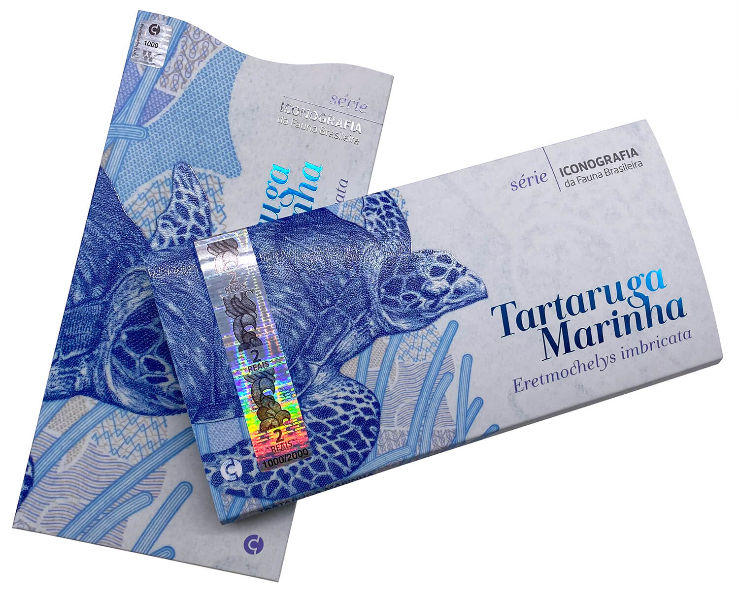 Folder + Box de Luxo da Série Iconografia da Fauna Brasileira Tartaruga Marinha Oficial AAMV