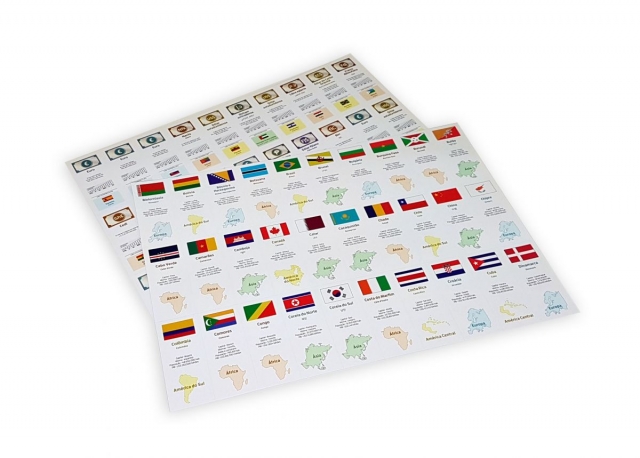 kit Etiquetas Cédulas do Mundo 193 paises da Onu
