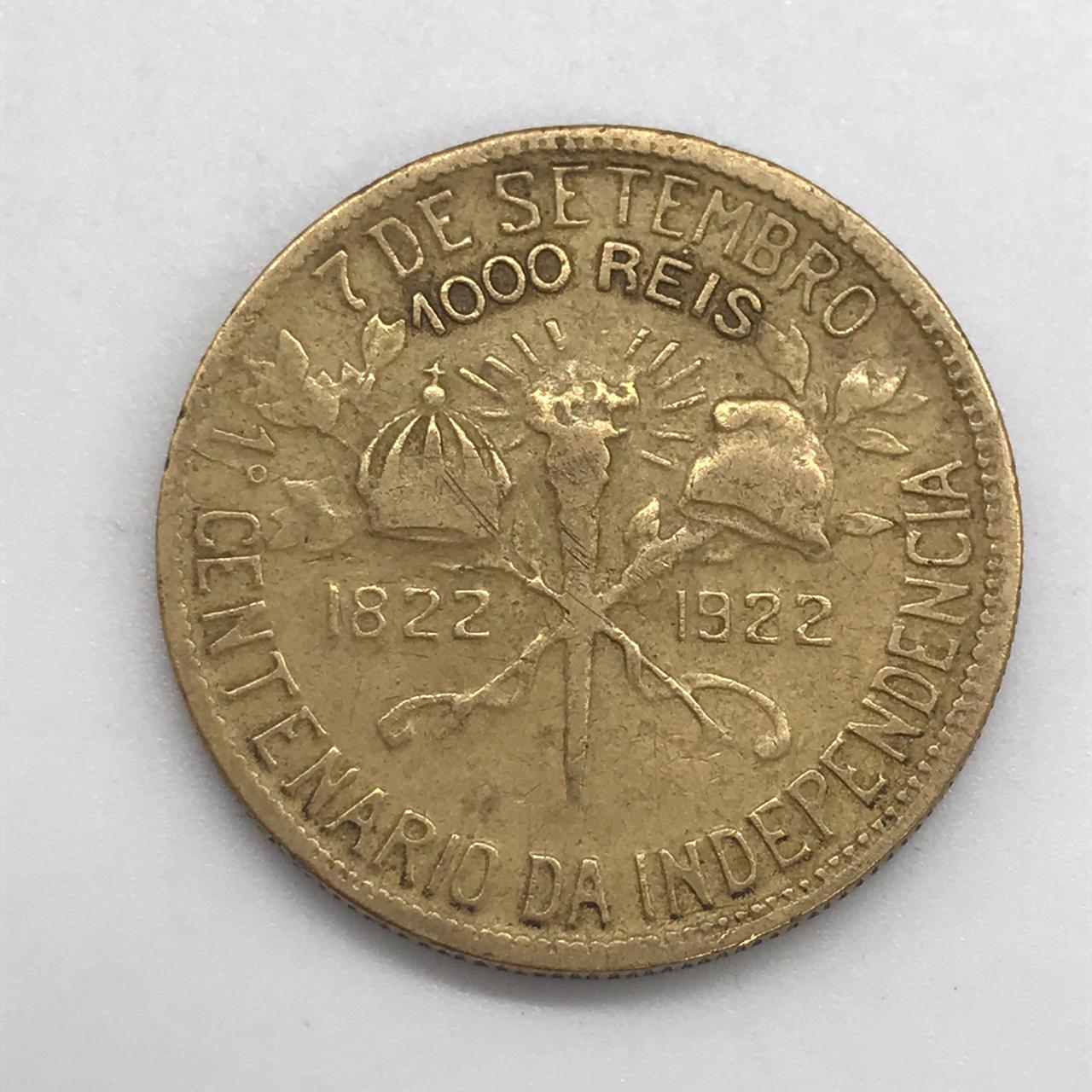 Moeda Brasil1000 Réis 1922 Centenário da Independência MBC