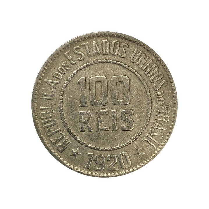 Moeda Brasil 100 Réis 1920 MBC