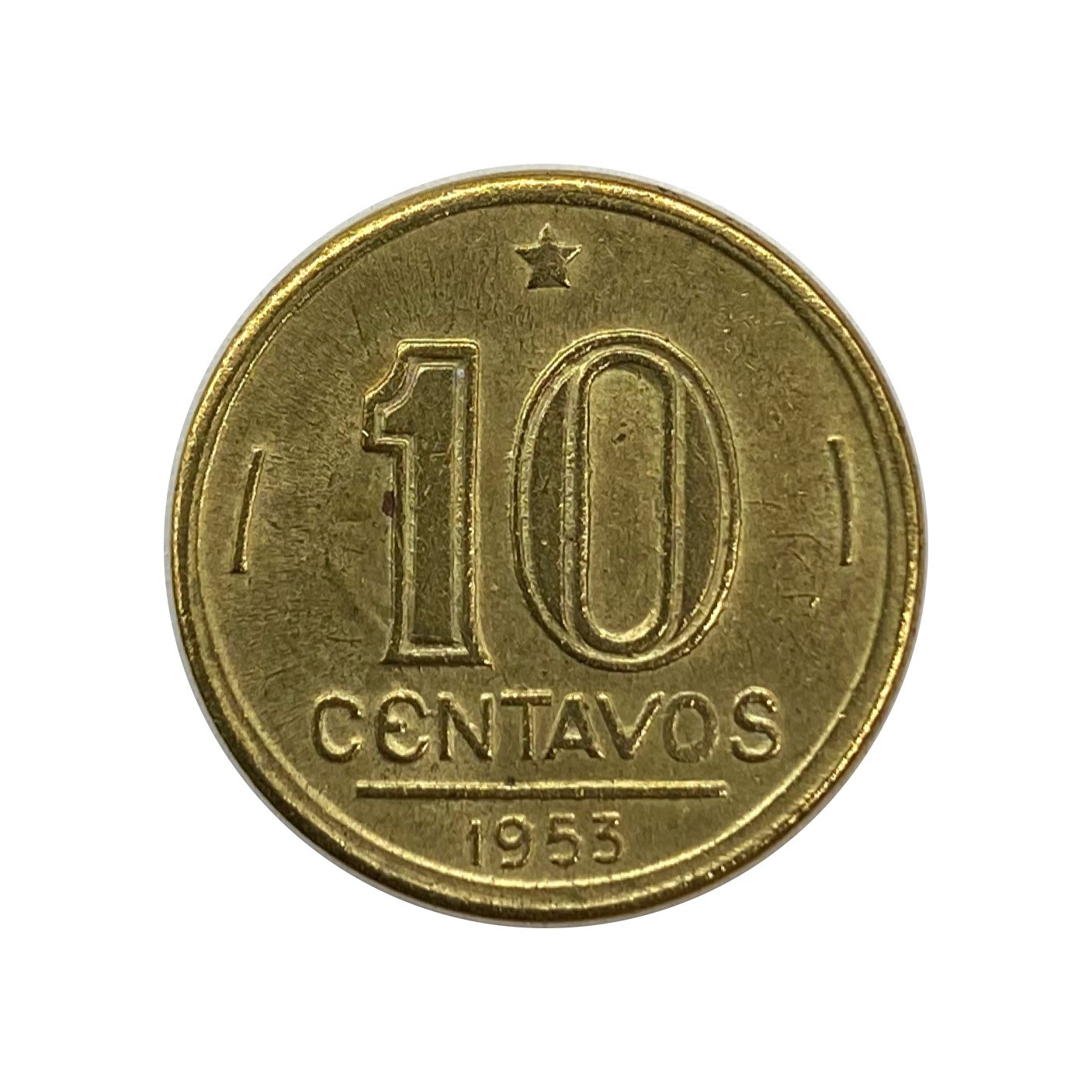 Moeda Brasil 10 Centavos 1953 José Bonifácio MBC