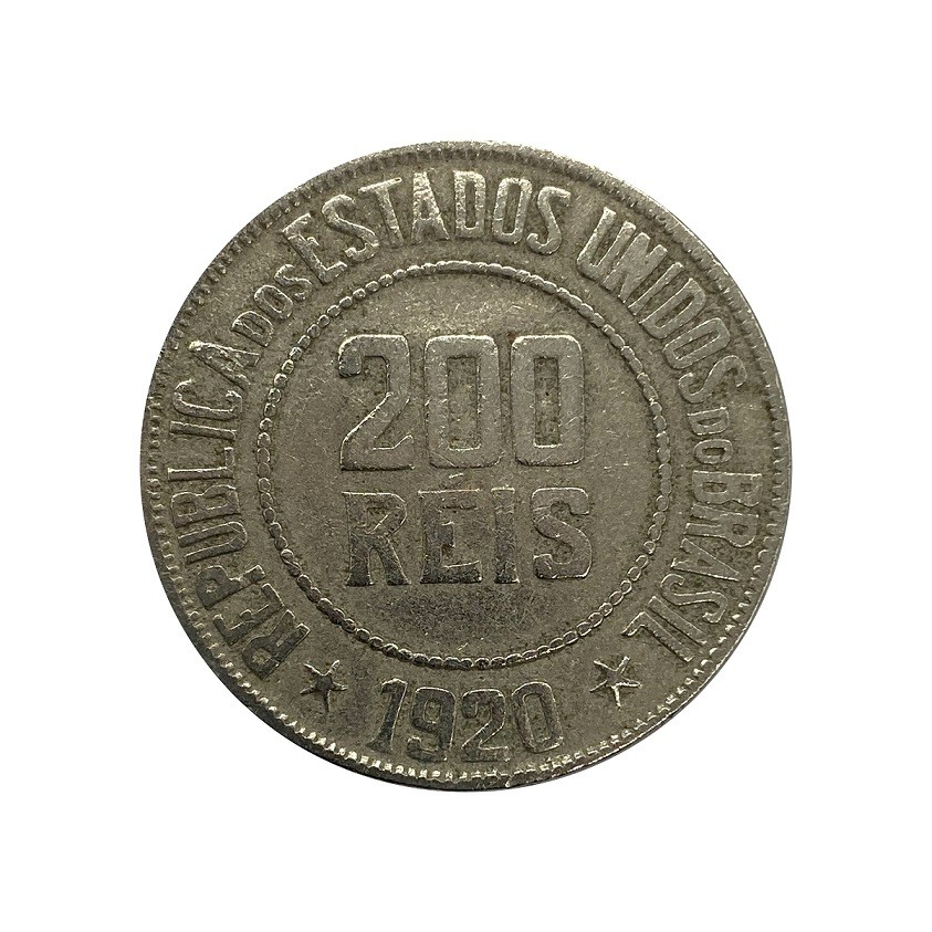 Moeda Brasil 200 Réis 1920 MBC
