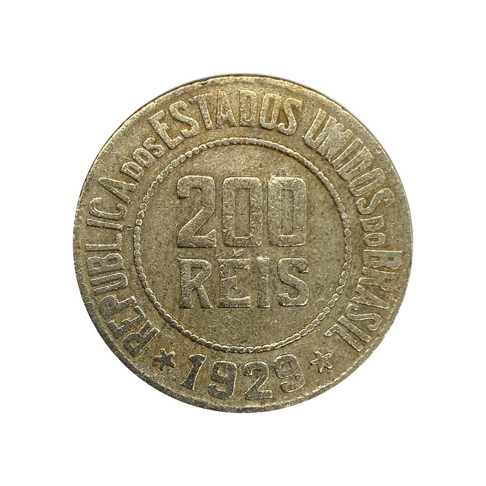 Moeda Brasil 200 Réis 1929 MBC