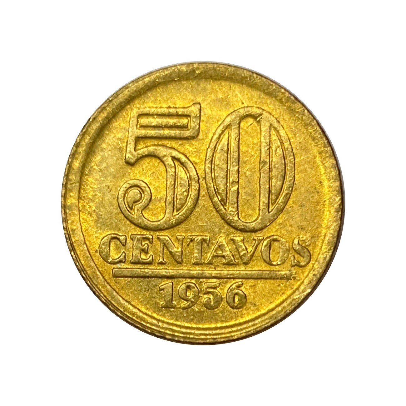 Moeda Brasil 50 Centavos 1956 MBC