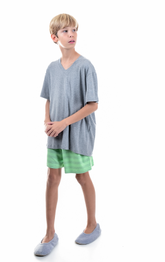 Pijama Infantil Masculino Viscolycra Listrado Verde