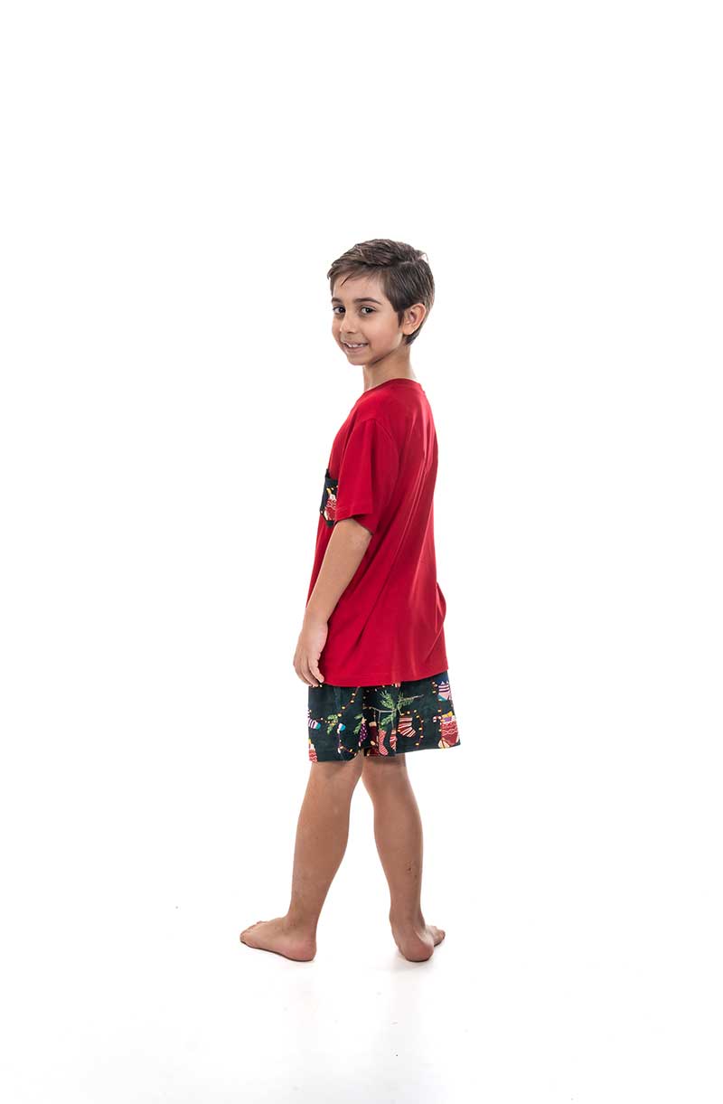 Pijama Infantil Masculino de Natal em Viscolycra