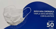 Máscara Cirúrgica Tripla Descartável Medway com 50 unidades Cor Preta