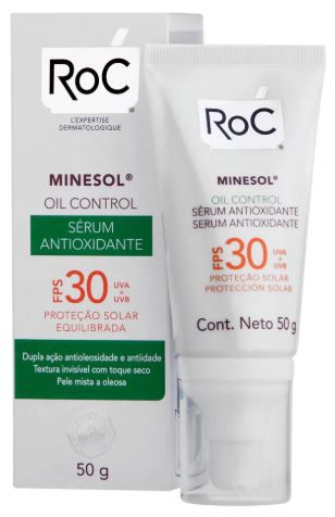 Protetor Solar ROC Minesol Oil Control Sérum Antioxidante FPS30 50g
