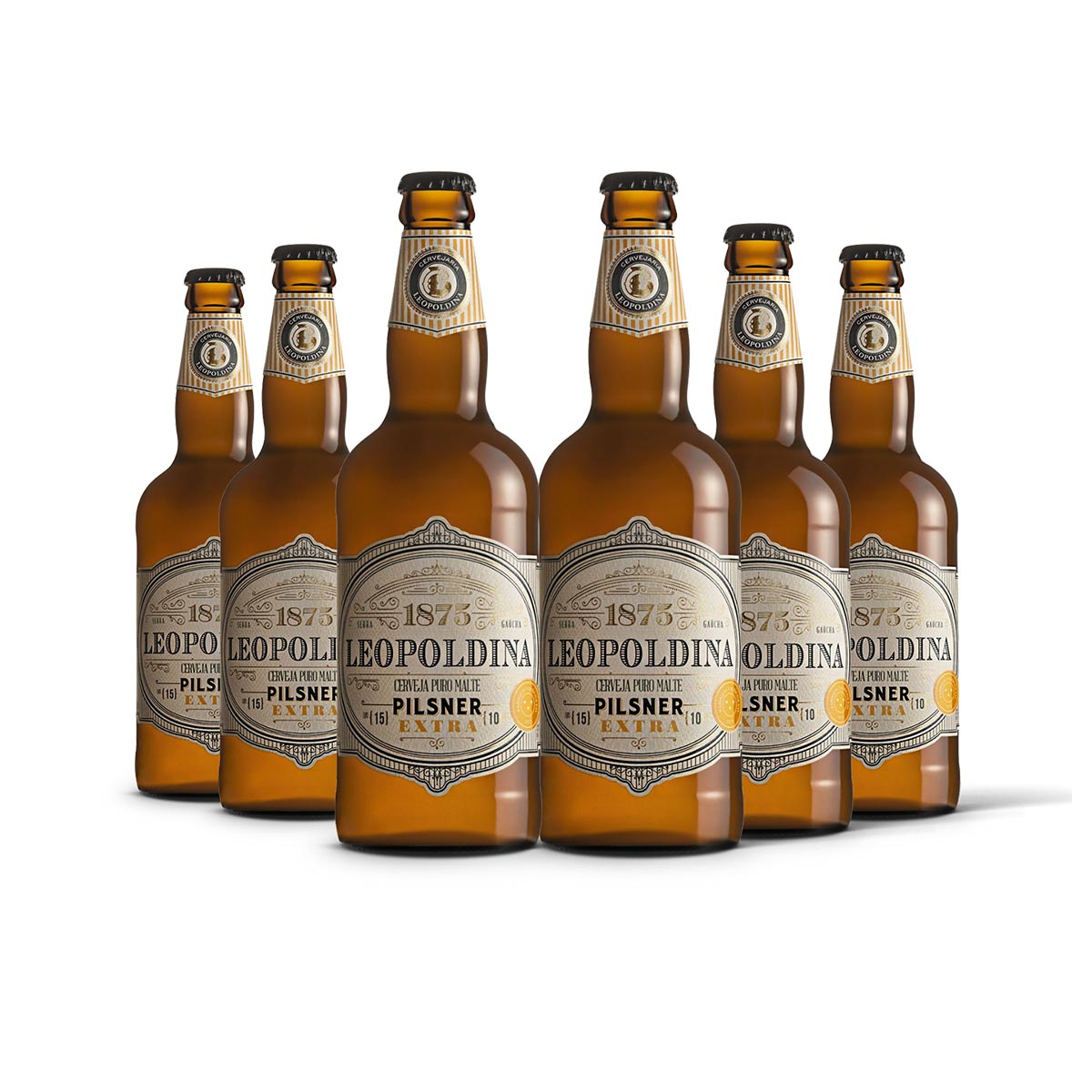 Pack Leopoldina Pilsner Extra 6 cervejas 500ml  - RS BEER - Cervejas Gaúchas