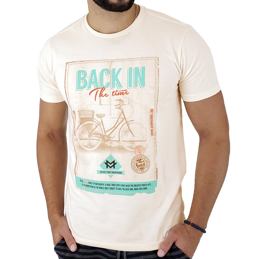 Camiseta Masculina Mitchs Creme Back In The Time