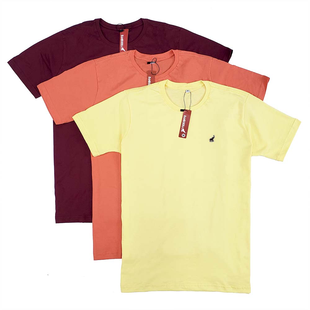 Kit Com 3 Camisetas Básicas Masculinas de Algodão