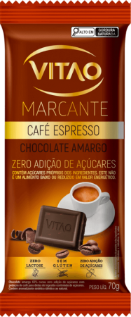 Chocolate amargo zero café expresso linha marcante 70g display - Vitao