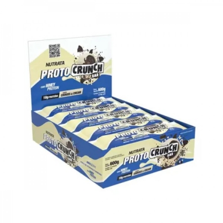 Proto crunch cookies &amp; cream - Display com 10 barras de 60g - Nutrata