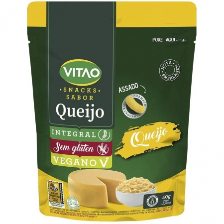 Snack integral sem glúten sabor queijo - Vitao - 01 un