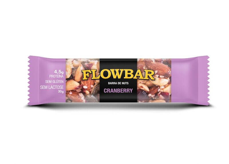 Barra de nuts sabor cranberry 30g - flowbar - cx c/ 12 un.