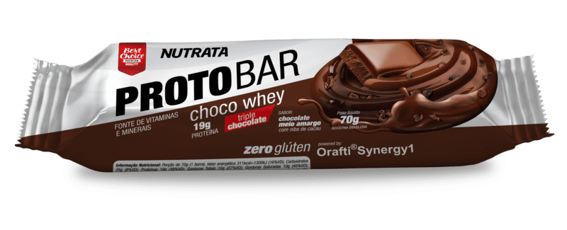Barra de proteína protobar choco whey sabor chocolate meio amargo com nibs de cacau - un