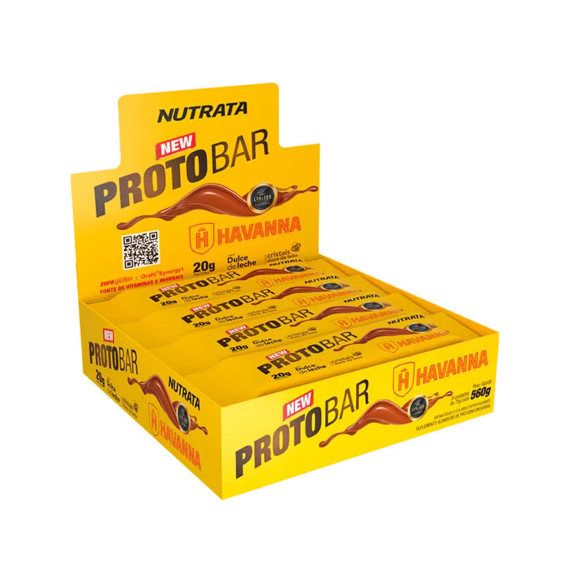 Barra de proteína protobar doce de leite Havanna 70g - Nutrata - 01 caixa com 08 un