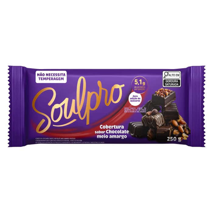 Cobertura de Chocolate Zero Amargo Soulpro 250g - Vitao
