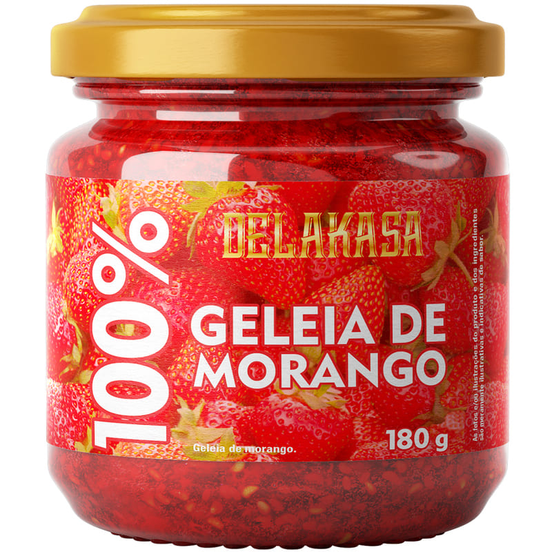 Geléia de Morango 100% Natural 180g - Delakasa Vitao