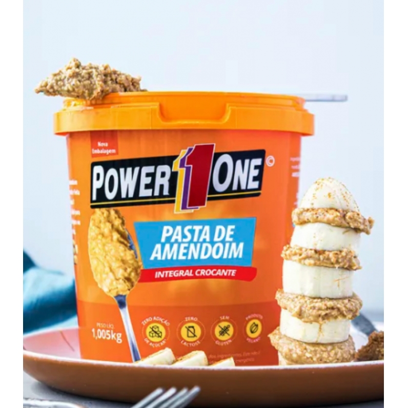 Pasta de Amendoim Power1One - Crocante 500 g