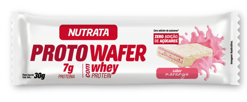 Proto wafer morango 30g display - Nutrata