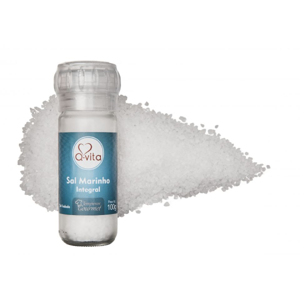 Sal marinho com moedor 100 gramas - Q-vita - 01 un