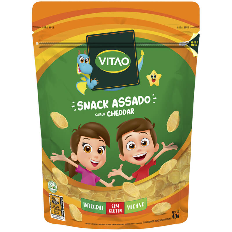 Snack integral sabor cheddar linha kids 40g - Vitao - 01 un