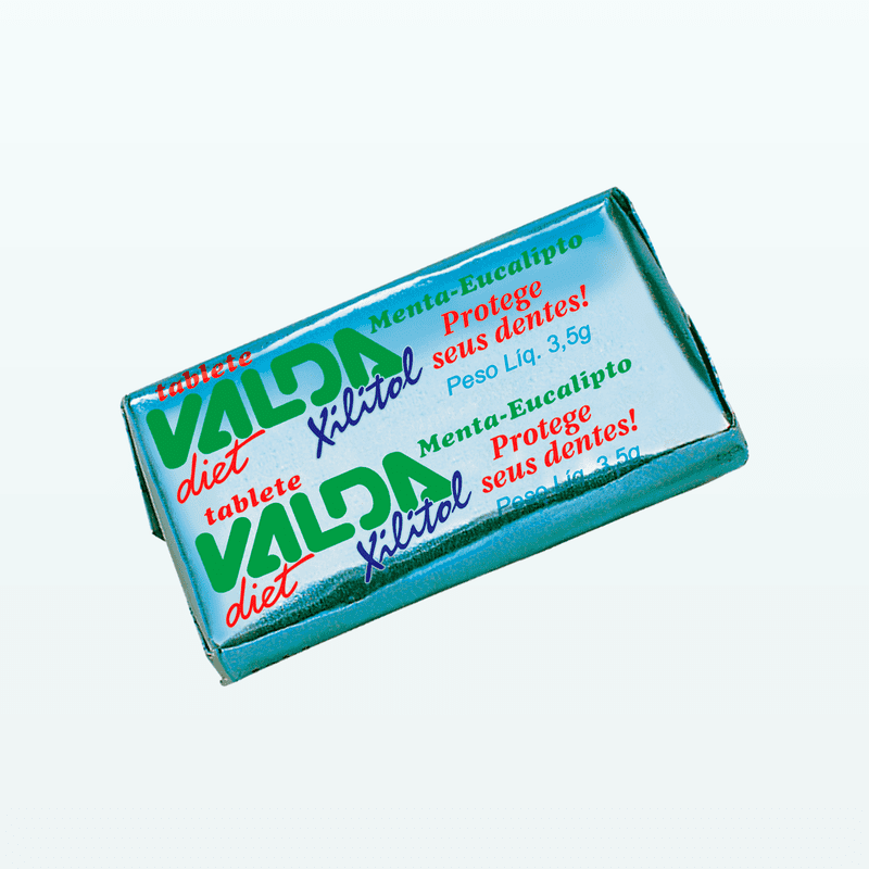 Goma de mascar xilitol tablete diet pote 100 unidades - Valda