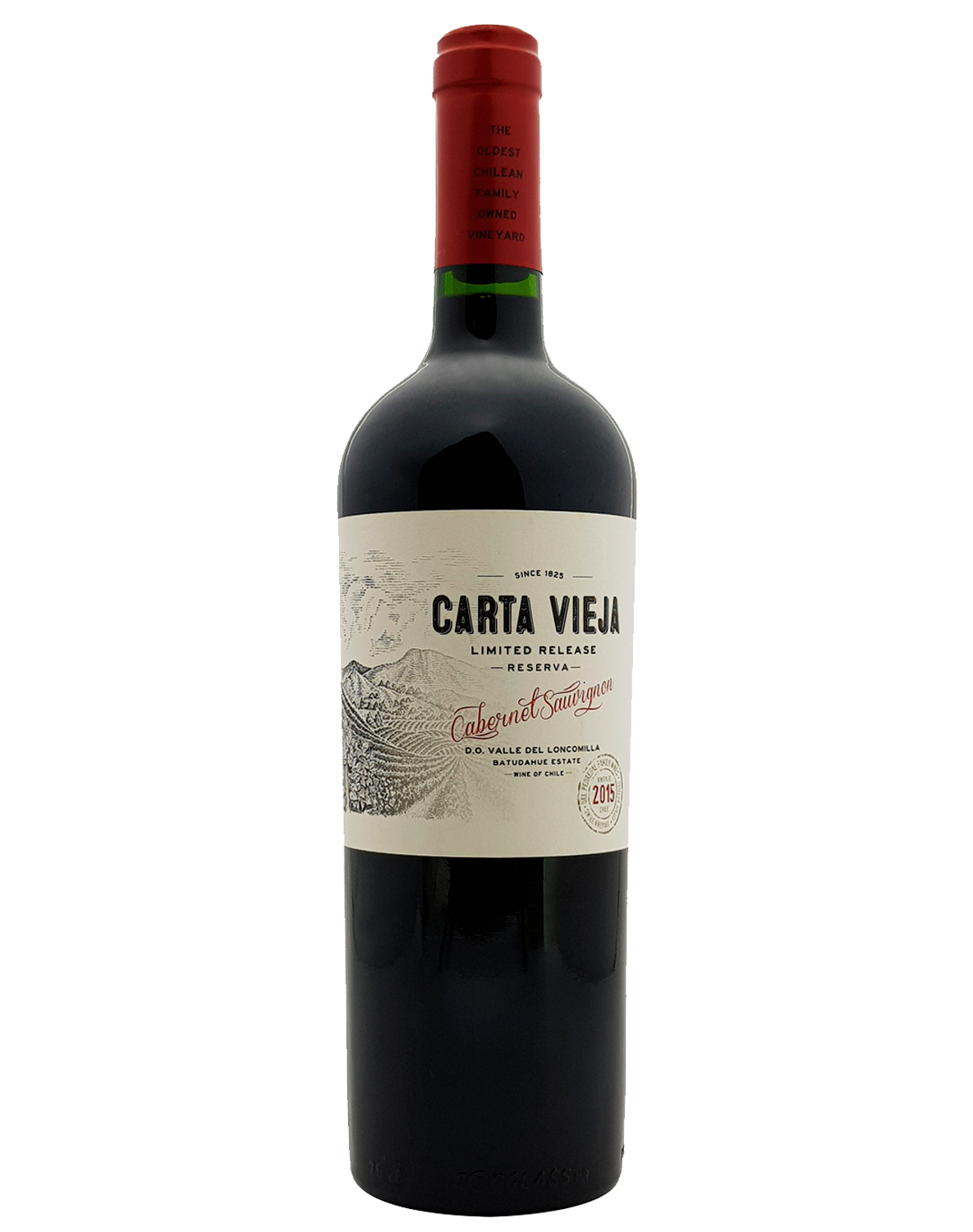 Vinho Tinto Carta Vieja Limited Release Reserva Cabernet Sauvignon D.O. Vale do Loncomilla Batudahue Estate 2015