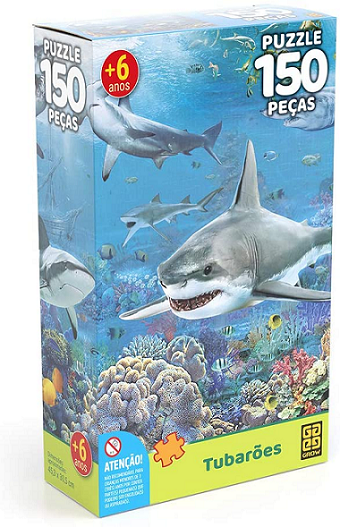 Quebra Cabeça Tubarões 150 Peças - Grow